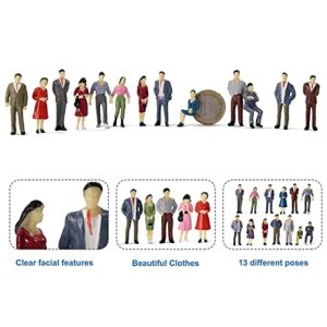 P50 Model Trains Architectural 1:50 O Scale Painted Figures O Gauge Sitting and Standing People for Miniature Scenes New (50PCS)
