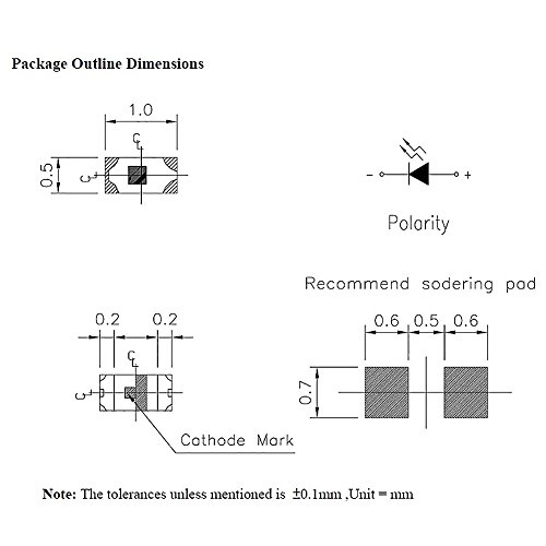 C0402WM 20pcs Pre-soldered Micro 0.1mm Copper Wired Warm White SMD Led 0402