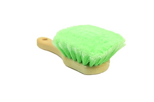 CARCAREZ Green Soft Car Wheel Cleaner Brush with Short Handle for Auto Vehicle Truck Motorcycle Tire Cleaning