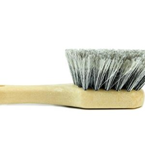 CARCAREZ Short Handle Car Wheel Brush with Soft Bristles, Grey