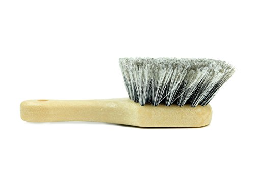 CARCAREZ Short Handle Car Wheel Brush with Soft Bristles, Grey