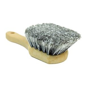 CARCAREZ Short Handle Car Wheel Brush with Soft Bristles, Grey