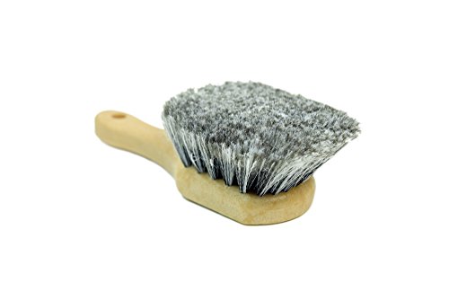 CARCAREZ Short Handle Car Wheel Brush with Soft Bristles, Grey