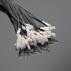 GPW02W 50PCS Clear 3mm 1.5V 100mA Miniature Pre-Wired Grain of Wheat Bulbs Warm White for Model Train Layout or Architectural Project
