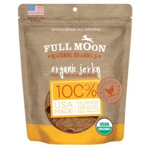 Full Moon USDA Organic Chicken Jerky Healthy All Natural Dog Treats Human Grade 16 oz