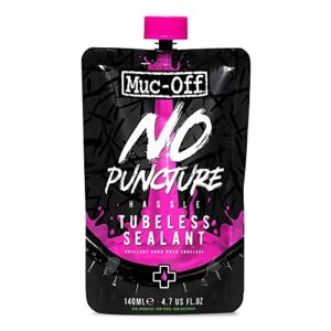 muc off no puncture hassle tubeless sealant, 1 liter - advanced bicycle tyre sealant with uv tracer dye that seals tears and holes up to 6mm