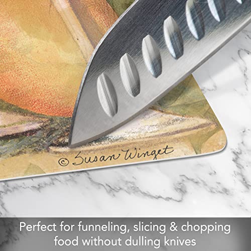 Cut N' Funnel Wine Country Designer Flexible Plastic Cutting Board Mat. Made in the USA, Decorative, Flexible, Easy to Clean