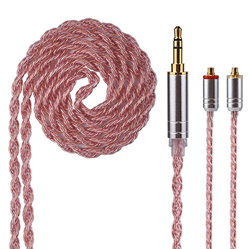 YINYOO Upgraded 6 Core Copper Stereo Audio Cable with 3.5mm Plug MMCX Interface Replacement Cable for TIN Audio T2 T3 T2 PRO KBEAR F1 PRO HQ5 HQ6 Shure SE215 SE535 UE900(Copper-MM3.5)