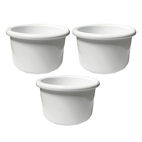 A&H Tool & Die Crock-Style White Plastic Bird Dish 16 oz (3 Pack)