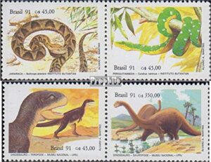 brazil 2415-2418 couples (complete.issue.) 1991 reptiles (stamps for collectors) amphibians / reptiles / dinosaurs