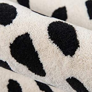 Novogratz Delmar Collection Boho Dots Wool Area Rug, Ivory, 2'3" x 8'0" Runner Size Mat for Living Room, Bedroom, Kitchen, Hallways, and Home Office