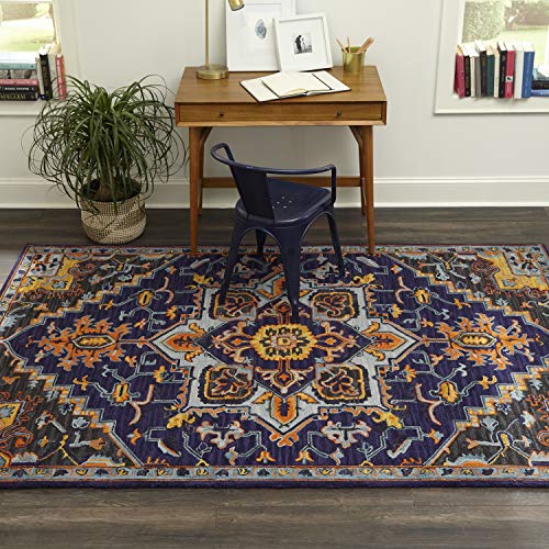 Momeni Ibiza Wool Area Rug 2' X 3' Navy