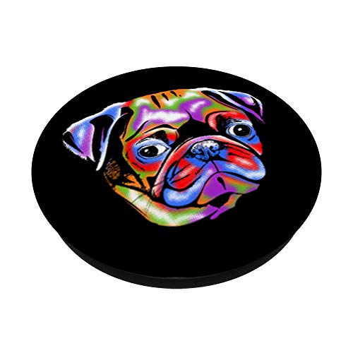 Pug Cool Pop Art Dog PopSockets PopGrip: Swappable Grip for Phones & Tablets