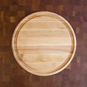 John Boos Block CB1051-1M1515175 Maple Wood Round Cutting Board with Juice Groove, 15 Inches Round x 1.5 Inches