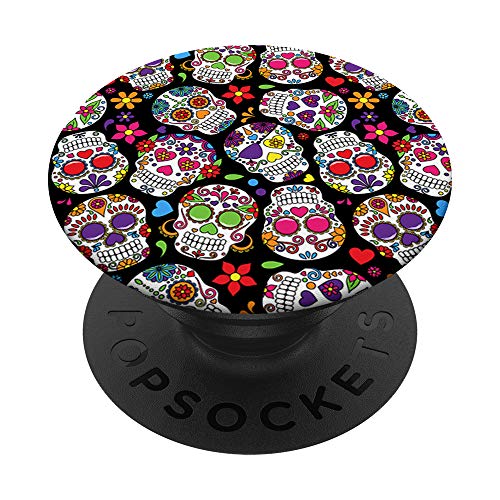 Sugar Skull Day Of The Dead Colorful Flower Halloween PopSockets Swappable PopGrip