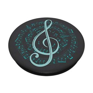 Treble Clef with Spiral Music Notes PopSockets PopGrip: Swappable Grip for Phones & Tablets