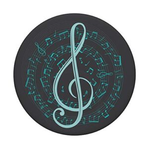 Treble Clef with Spiral Music Notes PopSockets PopGrip: Swappable Grip for Phones & Tablets