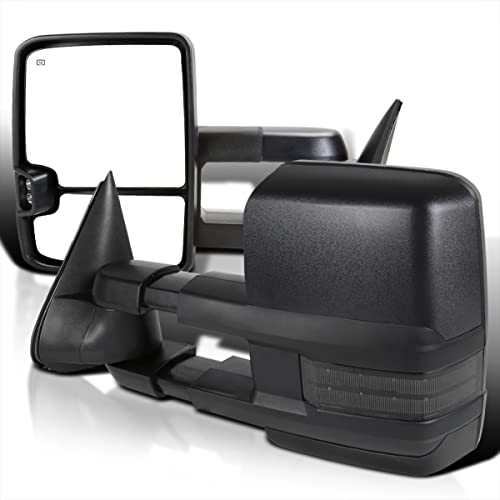 Spec-D Tuning Led Smoke Signal Power + Heated Towing Side Mirrors Compatible with GMC C/K 1988-1998, 92-99 Yukon Suburban