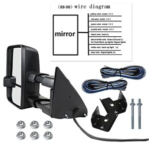 Spec-D Tuning Led Smoke Signal Power + Heated Towing Side Mirrors Compatible with GMC C/K 1988-1998, 92-99 Yukon Suburban