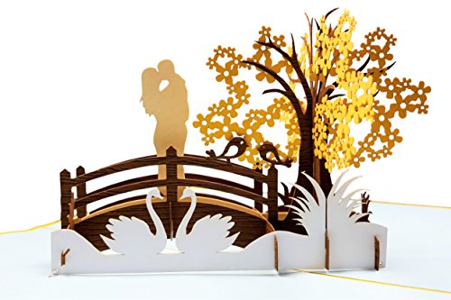 iGifts And Cards Happy 50th Anniversary 3D Pop Up Greeting Card - Marriage, Soulmates, Celebration, Memories, Half-Fold, Being Together, Celebrate a Milestone, Golden, Congratulations, Romantic, Love