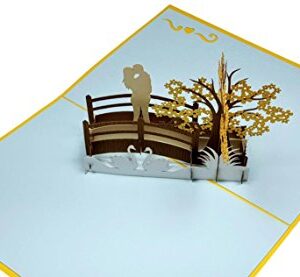 iGifts And Cards Happy 50th Anniversary 3D Pop Up Greeting Card - Marriage, Soulmates, Celebration, Memories, Half-Fold, Being Together, Celebrate a Milestone, Golden, Congratulations, Romantic, Love