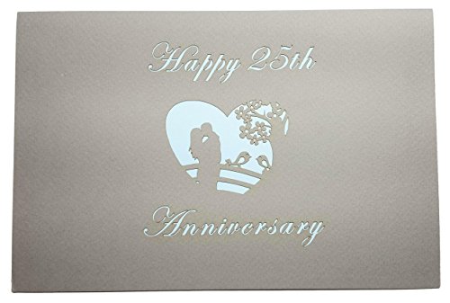iGifts And Cards Happy 25th Anniversary 3D Pop Up Greeting Card -Soulmates, Celebration, Marriage, Being Together, Celebrate a Milestone, Silver Anniversary, Love Bridge, Congratulations, Romantic