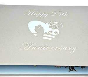 iGifts And Cards Happy 25th Anniversary 3D Pop Up Greeting Card -Soulmates, Celebration, Marriage, Being Together, Celebrate a Milestone, Silver Anniversary, Love Bridge, Congratulations, Romantic