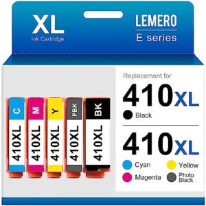 lemero 410xl remanufactured ink cartridge replacement for epson 410xl 410 xl t410xl for expression xp-7100 xp-640 xp-830 xp-630 xp-530 xp-635 (black cyan magenta yellow photo black, 5 pack)