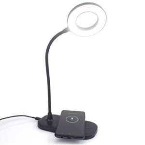newhouse lighting zlata painted black plastic tap or touch switch dimmable and adjustable color temperature office desk lamp with 21 leds and usb port
