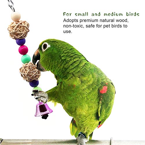 BWOGUE Bird Swing Toys with Bells Pet Parrot Cage Hammock Hanging Toy Perch for Budgie Love Birds Conures Small Parakeet Finches Cockatiels (5 Pack)