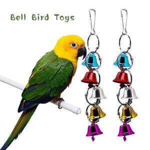 BWOGUE Bird Swing Toys with Bells Pet Parrot Cage Hammock Hanging Toy Perch for Budgie Love Birds Conures Small Parakeet Finches Cockatiels (5 Pack)