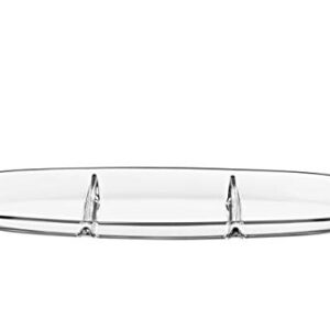 Barski - European Quality - Glass - Three Sectional Tray - Platter - Relish Dish - 16" Length - Made in Europe