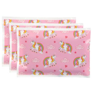 bentology - reuseable ice pack for lunch boxes (3 pack) - (6" x 4.5") (unicorn)