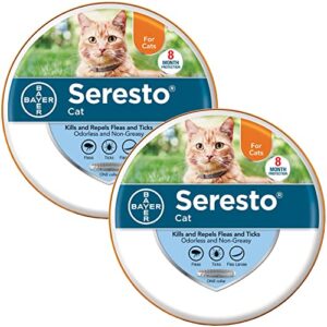 bayer seresto flea and tick collar for cat, all weights, 2 pack