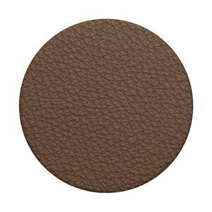 Dark Brown Leather PopSockets PopGrip: Swappable Grip for Phones & Tablets