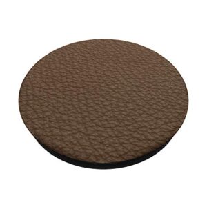 Dark Brown Leather PopSockets PopGrip: Swappable Grip for Phones & Tablets