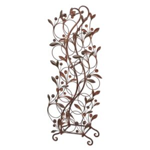 touch of class catalonia floor wine rack brown - handcrafted metal - painted by hand - traditional style display - vintage storage holder for 10 bottles - freestanding organizer - 36.5 inches high