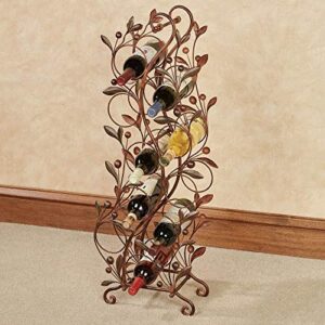 Touch of Class Catalonia Floor Wine Rack Brown - Handcrafted Metal - Painted by Hand - Traditional Style Display - Vintage Storage Holder for 10 Bottles - Freestanding Organizer - 36.5 Inches High