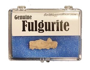 genuine fulgurite with display box and information (lighning fused sand)