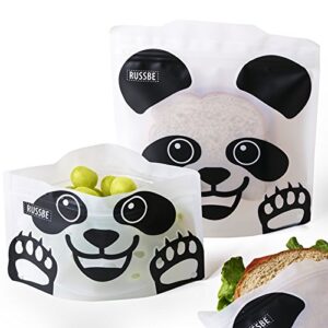 russbe | reusable snack & sandwich bags [set of 4] (panda bear)