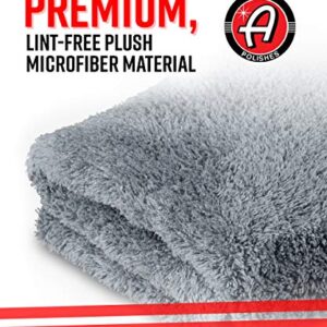 Adam's Borderless Grey Edgeless Microfiber Towel - Premium Quality 480gsm, 16 x 16 inches Plush Microfiber - Delicate Touch for The Most Delicate Surfaces (6 Pack)