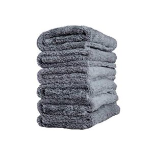 adam's borderless grey edgeless microfiber towel - premium quality 480gsm, 16 x 16 inches plush microfiber - delicate touch for the most delicate surfaces (6 pack)