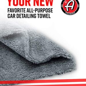 Adam's Borderless Grey Edgeless Microfiber Towel - Premium Quality 480gsm, 16 x 16 inches Plush Microfiber - Delicate Touch for The Most Delicate Surfaces (6 Pack)