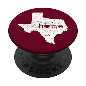 texas home heart distressed tx map maroon university student popsockets popgrip: swappable grip for phones & tablets