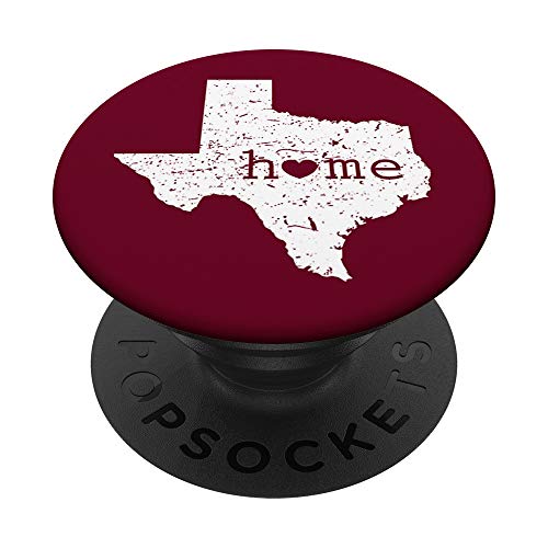 Texas Home Heart Distressed TX Map Maroon University Student PopSockets PopGrip: Swappable Grip for Phones & Tablets