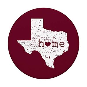 Texas Home Heart Distressed TX Map Maroon University Student PopSockets PopGrip: Swappable Grip for Phones & Tablets