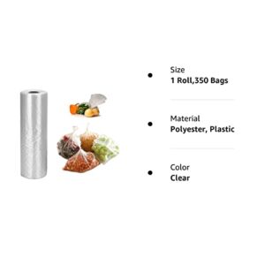 12 x 20 inches Plastic Produce Bag,350 Bags/Roll,for Fruits, Vegetable, Bread, Food Storage.