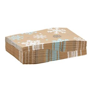 36 Pack Winter Snowflake Gift Bags, Small Christmas Paper Treat Bags for Holiday Party Favors (5 x 8.7 x 3.2 In)