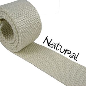natural - heavy canvas webbing roll 1.25" for key fobs, purse straps, belting (5 yard roll)