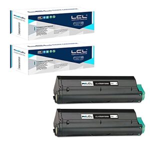 lcl compatible toner cartridge replacement for oki 43502001 7000 pages b4550 b4550n b4600 b4600n (2-pack black)